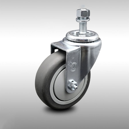 Service Caster 4 Inch SS Thermoplastic Rubber Wheel Swivel 1/2 Inch Threaded Stem Caster SCC SCC-SSTS20S414-TPRB-121315